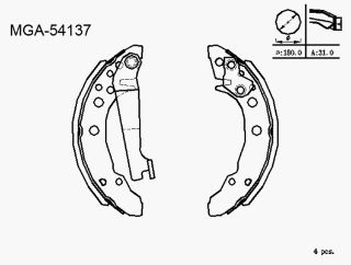 EL FREN BALATASI-180×30  (VW GOLF 81-92  POLO 82-00  POLO CLS 96-00  SEAT IBIZA 93-99) resmi