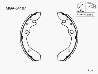 BALATA ARKA FREN KAMPANA  ( MAZDA: 323 93 - 96) K3385 KALIN TIP resmi