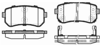 BALATA FREN ARKA - (HYUNDAI: ACCENT ERA 07>11 /I30 08>12 / IX35 11>13 /  I20 08>12 /  I20 12-14 / KIA: SPORTAGE 11>13 /CEED 06-13 / RIO 1.5 05- / CERATO 08-11 / SPORTAGE 10> 1.6GDI-2.0CRDI / PICANTO 04>) ** MGA-55244 İLE AYNI ** resmi