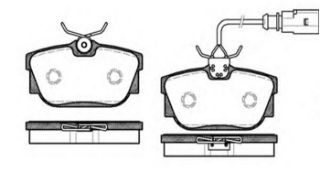 ARKA FREN BALATASI-KABLOLU-  (VW TRANSPORTER 97-04  SHARAN 01-10  SEAT ALHAMBRA 03-10) resmi