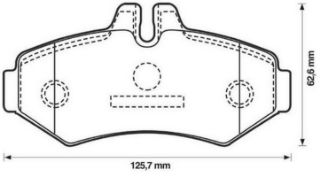 ARKA FREN BALATASI-0WC KULAKSIZ-  (VW LT 97-03  MERCEDES SPRINTER 95-06) resmi