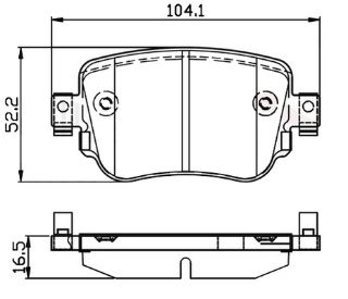 ARKA FREN BALATASI-  (VW CADDY 16-  GOLF 16  PASSAT 15-  POLO 18-  SEAT LEON 13-16  SKODA OCTAVIA 13-17) resmi