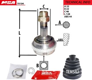 AKS KAFASI DIS -(FIAT: BRAVA -BRAVO 95-98 ABSLI 1.6 16V OTOMATIK VITES) 22×22×46 resmi