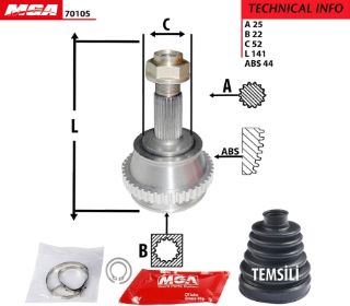 AKS KAFA DIS-(ABSLI)-( FIAT : MAREA 1.6 100PS 16V 96--)   (25×22×52) resmi