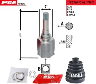 AKS KAFASI IC SAG ( PEUGEOT : BIPPER CITROEN : NEMO 1.4HDI 07-- ) resmi