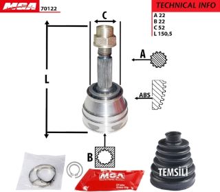 AKS KAFASI DIS - ( FIAT : PALIO 1.6 16V ABSSIZ ) 22×22×52 resmi