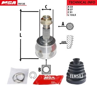 AKS KAFASI DIS - ( FIAT: GRANDE PUNTO 1.3JTD 05- / CORSA D 1.3 DTH 07- / FIORINO OTOMATIK ) resmi