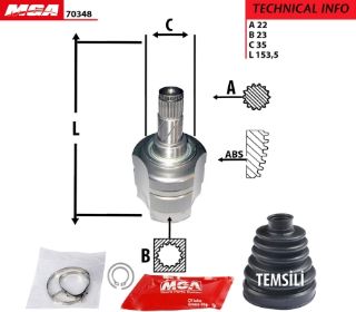AKS KAFASI IC ( OPEL : CORSA C 1.3CDTI 1.7DTI 02-- ) resmi