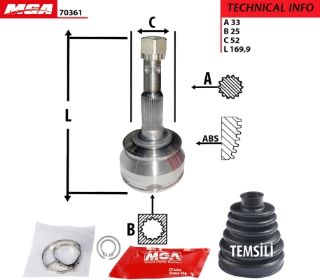 AKS KAFASI DIS ( OPEL : VECTRA A 1.8 2.0 ASCONA KADET 1.6D ) 33×25×52 resmi