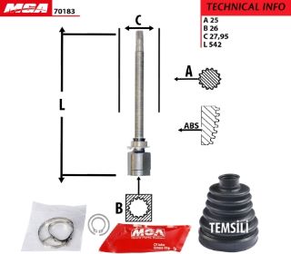 AKS KAFASI IC SAG UZUN MILLI ( FIAT : DOBLO 1.6JTD  10 -- ) resmi