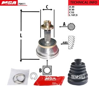 AKS KAFASI DIS-(VW: POLO 03>09/SKODA: FABIA  01>08 HIDROLIK DIREKSIYON OLMAYAN) resmi