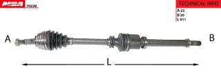 AKS SAG-(RENAULT: MEGANE II  1.4 1.5 DCI 23×26 911MM 2002-2008 ) resmi