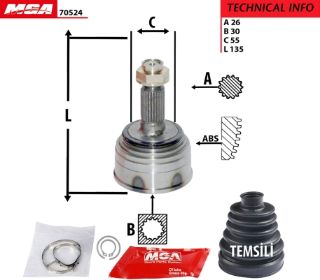 AKS KAFA DIS-(HONDA: EURO-CIVIC 96>00/CIVIC 92>95 " INJ. " ) (26×30×55) resmi