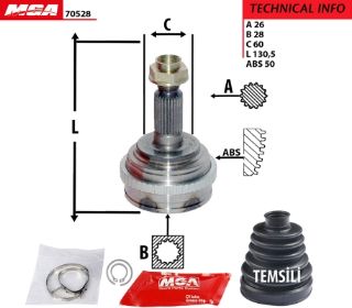 AKS KAFA DIS (ABSLI)-(HONDA: CIVIC 01>06 " 1.6 " ) (26×28×60-50) resmi