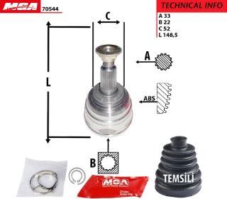 AKS KAFA DIS-(CHEVROLET: LACETTI 04>10 " 1.4-1.6 " )  (33×22×52) resmi