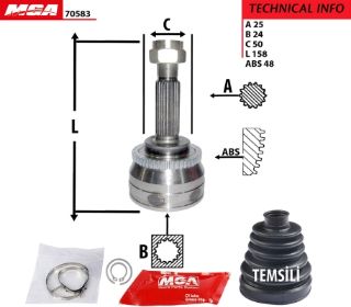 AKS KAFA DIS (ABSLI)-(KIA: RIO 06>11 " 1.5 CRDI DIZEL " ) resmi