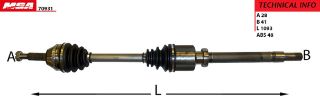 AKS KOMPLE SAĞ Ö.ÇEKER KALIN MİL ( FORD : TRANSİT V347 2.2TDCİ 115-140PS 08- ) resmi