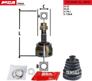 AKS KAFASI DIS (FIAT: LINEA 1.4 2007- / FIORINO 1.4 2008- CITROEN: NEMO 1.4 2008-  PEUGEOT: BIPPER 1.4 2008-) BNZ resmi