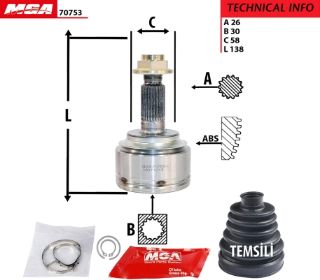 AKS KAFA DIS-(HONDA: CIVIC 07>11 "1.4-1.8 HB" )  (26×30×58) resmi