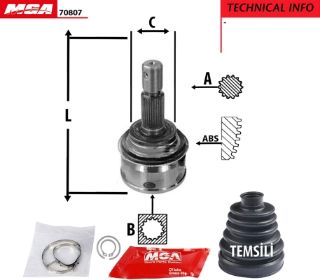 AKS KAFA DIS-(TOYOTA: LANDCRUISER PRADO 02>10 "3.0 D4D" ) (30×30×70mm) resmi