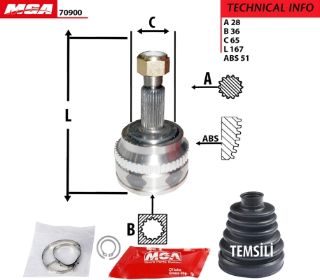 AKS KAFASI DIS ABSLI 51D INCE FREZE ( RENAULT : MASTER II 2.5DCI 2.8DTI 04-- ) 28×36×64.50 resmi