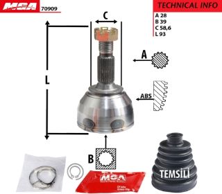 AKS KAFASI DIS SAG-SOL - (FIAT: SCUDO 2.0 MJT / CITROEN: JUMPY 2.0 HDI- C5 III/ C6/ PEUGEOT: EXPERT-TEPEE 2.0 HDI / 308 SW-CC 1.6 / 508 1.6 - 2.0 HDI) resmi