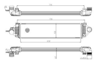 TURBO RADYATORU INTERCOOLER (FORD : FOCUS/C-MAX/MONDEO/KUGA 1,6 ECOBOOST) 658×158×40 resmi