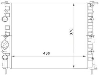 SU RADYATORU MEKANİK ( RENAULT : KANGOO 1.4 8V NAC / CLIO II 1.5DCI 65PS NAC K7M / K7J / E7J / K4M NAC MEGANE I SCENIC I 1.4 16V 1.6 8V 1.6 16V NAC ) 425×378×23 resmi