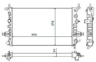 SU RADYATORU MEKANİK ( OPEL : ASTRA G 1.6 98-- ) 605×378×34 resmi