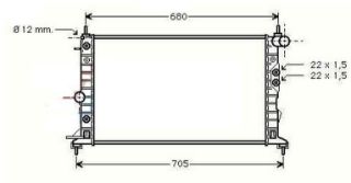 SU RADYATORU BRAZING KLİMALI ( OPEL : VECTRA B 1.6 1.8 2.0 96-02 OTOMATIK VITES) 608×358×22 resmi