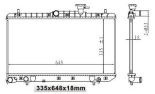 SU RADYATORU (BRAZING-MANUEL)-(HYUNDAI: ACCENT 03>06 "1.6 16V" ) (335×648×18)  MT resmi