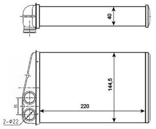 KALORIFER RADYATORU  ( RENAULT : MEGANE II ) 220×148×40 resmi