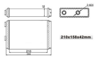 KALORIFER RADYATORU MEKANİK ( FIAT : DOBLO 1.9D 1.9JTD 1.3JTD 99-- ) 210×158×42 resmi