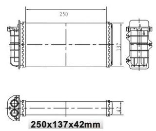 KALORIFER RADYATORU MEKANİK ( FIAT : BRAVO / BRAVA / MAREA--01 TUM MODELLER ) 250×137×42 resmi