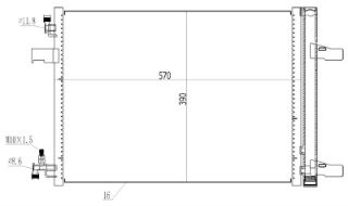 KLIMA RADYATORU (OPEL:  ASTRA J - CHEVROLET: CRUZE 2009> 1.6-1.8)  570×390×16 resmi
