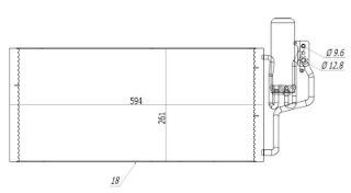 KLIMA RADYATORU KONDENSER (OPEL: COMBO TOUR / BOX / CORSA C  1.7 DI 16V (01-09) 594×261×18 resmi