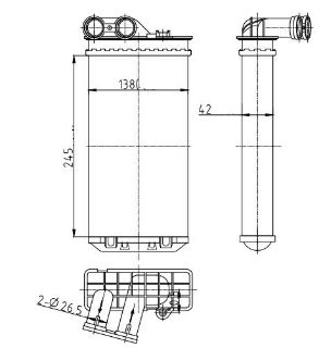 KALORİFER RADYATORU MEKANİK (CITROEN C4 I - PEUGEOT 307 / 307 CC / 307 SW) 245×138×42 resmi