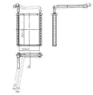 KALORİFER RADYATORU-(BRAZING)-(HYUNDAI:  ERA "1.4-1.6 - 1.5CRDI" 05>10 )152.5×222×16 resmi