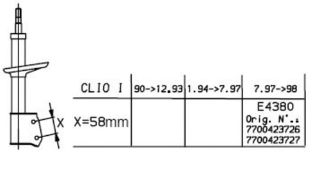 ÖN  AMORTİSÖR CLİO 1,4 97 98 resmi