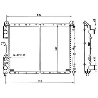 SU RADYATÖRÜ TEMPRA 2.0-8V-1.6İNJ.-1.4İNJ. 55 CM resmi