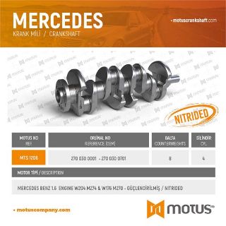 KRANK MİLİ (M270, M274, 8 BALTA, GUCLENDIRILMIS/ NITRIDED) X156 13> W176 12>18 W246 11>18 C117 13>19 W205 14> W213 16> C253 15> resmi
