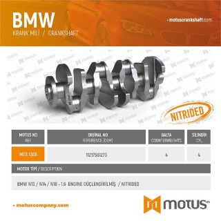 KRANK MİLİ (4 BALTA) BMW N13 - 1.6 BENZİN MOTOR - GUCLENDIRILMIS resmi