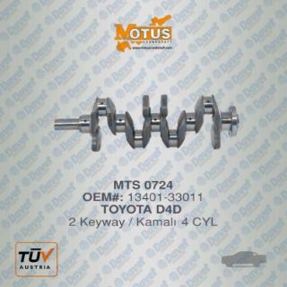 KRANK TOYOTA COROLLA YARİS AURIS 1,4 D4D (1NDTV MOTOR) CIFT KAMALI 6 ILERI VİTES (ANA YATAK 48MM / KOL YATAK 44MM) resmi