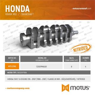 KRANK MİLİ HONDA CİVİC 1.6 MOTOR D16A - D16Y 90->00 - 8 BALTALI resmi