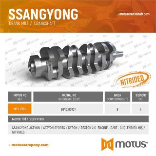 KRANK MİLİ SSANGYONG KRANK MİLİ ACTYON ACTYON SPORTS KYRON REXTON 2.0 DIZEL D20T resmi
