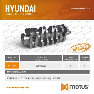 KRANK MİLİ (8 BALTA) HYUNDAİ I20 BENZİN MOTOR 1.2 CC / G4LA MOTOR -GUCLENDIRILMIS resmi