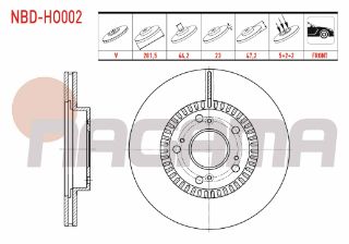 FREN DİSKI ÖN HAVALI 5 BJN 281,5X23X64,2X47,2 HONDA CİVİC VII 1.6İ- 1.8 I-VTEC- 2.0 I-VTEC 00-06/ CİVİC VIII 1.4-1.8 05-12/ CİVİC IX 1.6İ-1.4 12-16 / CİVİC X 1.0 1.6 İVTEC 16- / CR-V II 2.0İ 02-06 resmi