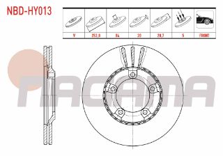 FREN DİSKI ÖN HAVALI 5 BJN 252,8X20X84X28,7 HYUNDAİ H100 2.5 D 1993-2004 resmi
