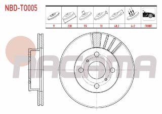 FREN DİSKI ÖN HAVALI 4 BJN 238X18X55X48,2 TOYOTA COROLLA (E9) 1.3İ - 1.6İ - 1.8 D 1987-1993 resmi