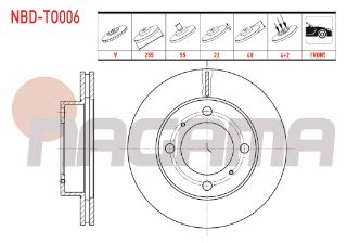 FREN DİSKI ÖN HAVALI 4 BJN 255X22X55X48 TOYOTA COROLLA (E10) 1.3İ - 1.6İ 1992-1997 resmi